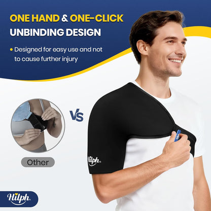Shoulder Ice Pack Wrap for Rotator Cuff & Arm, Double-Layer Gel Shoulder Cold Therapy Wrap with Compression for Targeted Area, Easy to Put on & Take Off, Flexible Fit for Men & Women, Medium