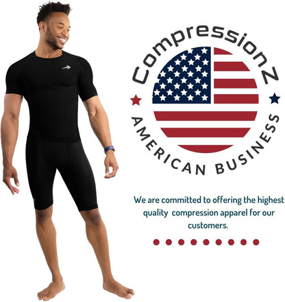 Men'S Compression Shirt - Athletic Base Layer for Workouts Running Dry Fit Athletic Training